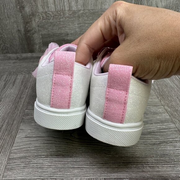 Skechers Twinkle Toddler size 10 White Pink Double Strap Shoes - Picture 6 of 8